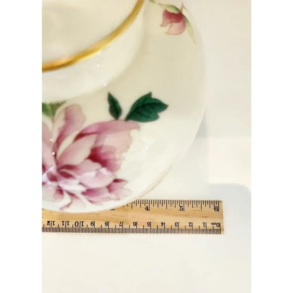 Lenox Barrington Collection Ginger Jar Floral Porcelain Urn Vase w/Lid Gold Trim